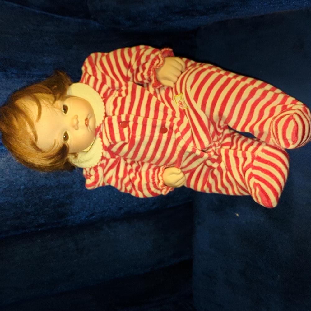 Sugar Britches reproduction porcelain weighted baby doll